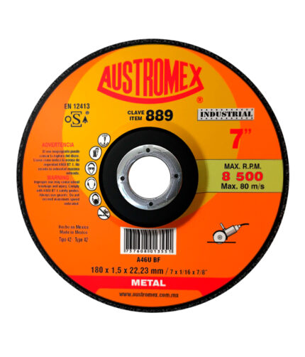 HC68046 - Disco Abrasivo Para Corte De Metal 7 X 0.060 X 7/8 Austromex 889 - AUSTROMEX