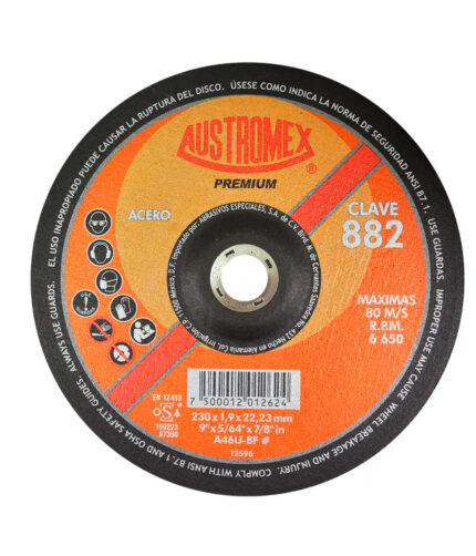 HC78478 - Disco Abrasivo Para Corte De Acero Al Carbón 9 X 5/64 X 7/8 Austromex 882 - AUSTROMEX